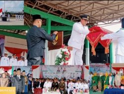 Camat Satui Pimpin Apel 17 Agustus ke-78 Tahun 2023 bersama Seluruh instansi dan Masyarakat.