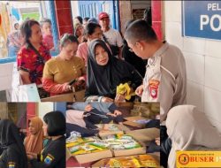 Polsek Satui Polres Tanah Bumbu Kalsel adakan Bazar Murah Bantu Masyarakat.