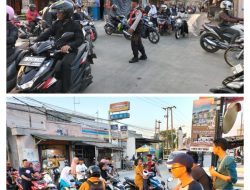 Iptu supri yanto Kanit Sabhara Polsek Babelan Polres Metro Kab. Bekasi Atur Lalulintas Di Sore Hari Demi Terciptanya Situasi Yang Aman