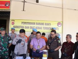 Polres Majalengka Musnahkan Barang Bukti Narkotika dan Obat keras terbatas (OKT) dengan 3 orang Tersangka