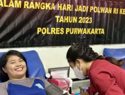 Donor Darah, Wujud Kepedulian Polisi Cantik Di Purwakarta Jelang Hari Jadi Polwan Ke 75