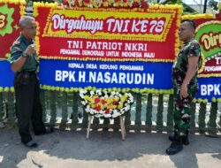 HUT TNI Ke 78 : Koramil 04 Babelan Dipenuhi Karangan Bunga