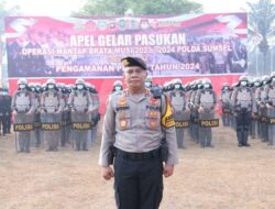 Polda Sumsel Apel Gelar Pasukan Operasi Mantap Brata Musi