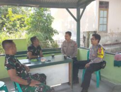 Sinergitas TNI – Polri, Anggota Polsek Tomo Polsek Polres Sumedang Silaturahmi Sambangi Koramil Tomo
