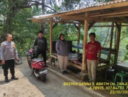 Anggota Polsek Tanjungmedar Polres Sumedang Polda Jabar Tingkatkan Keamanan dengan Patroli Jalan Kaki