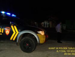 Antisipasi Kejahatan Polsek Tanjungmedar Polres Sumedang melaksanakan Patroli Blue light.
