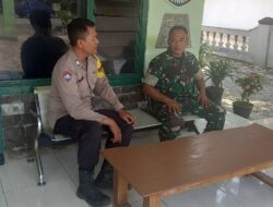 Sinergitas TNI – Polri, Personel Polsek Tomo Polsek Silaturahmi Sambangi Koramil 1009/Tomo