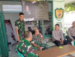 Sinergitas TNI – Polri, Bhabinkamtibmas Polsek Tomo  Silaturahmi ke Koramil 1009/Tomo