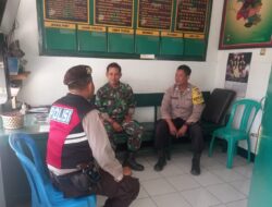 Sinergitas TNI – Polri, Samapta Polsek Tomo Silaturahmi Sambangi Koramil 1009/Tomo