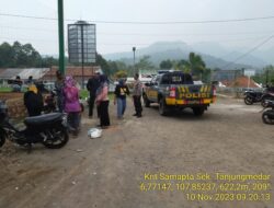 Antisipasi terjadinya gangguan kamtibmas, Polsek Tanjungmedar Polres Sumedang Polda Jabar melaksanakan KRYD siang hari