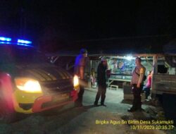 Antisipasi gangguan kamtibmas, Piket Polsek Tanjungmedar Polres Sumedang Polda Jabar melaksanakan Patroli Blue light