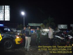 Polsek Tanjungmedar Polres Sumedang laksanakan Patroli Blue Light Gabungan