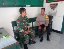 Sinergitas TNI – Polri, Bhabinkamtibmas Polsek Tomo Silaturahmi Sambangi Koramil 1009/Tomo