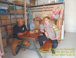 Bripka Ade Mulyana Bhabinkamtibmas Desa Cikaramas Tanjungmedar Polres Sumedang laksanakan sambang/silatrahmi kamtibmas