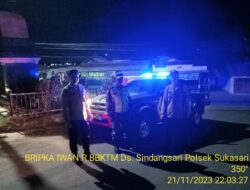 Dalam rangka cegah gangguan kamtibmas,anggota polsek sukasari laksanakan giat patroli gabungan dengan koramil tanjungsari  dan satpol pp kec sukasari pada malam hari 