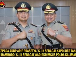 Polres Tanbu Gelar Pisah Sambut Kapolres dari AKBP Tri Hambodo kepada AKBP Arief Prasetya