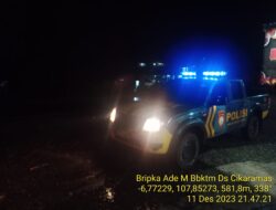 Antisipasi gangguan kamtibmas, Piket Polsek Tanjungmedar Polres Sumedang Polda Jabar melaksanakan Patroli Blue light