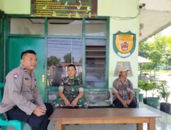 Sinergitas TNI – Polri, Panit Binmas Polsek Tomo Polsek Polres Sumedang Silaturahmi Sambangi Koramil 1009/Tomo