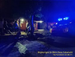 Antisipasi gangguan kamtibmas, Piket Polsek Tanjungmedar Polres Sumedang Polda Jabar melaksanakan Patroli Blue light