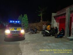 Antisipasi gangguan kamtibmas, Piket Polsek Tanjungmedar Polres Sumedang Polda Jabar melaksanakan Patroli Blue light