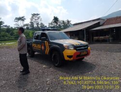 antisipasi kejahatan, Polsek Tanjungmedar Polres Sumedang Polda Jabar melaksanakan KRYD siang hari
