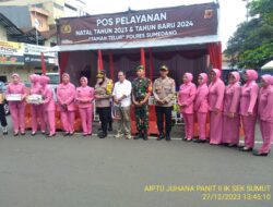 Kunjungan Kerja Waka Polres Sumedang KOMPOL Meilawaty, SH, S.I.K.,M.M. bersama Ibu Ketua Bhayangkari Cabang Sumedang Ke Pos Pelayanan Natal tahun 2023 & tahun baru 2024 