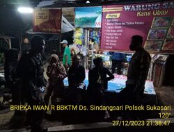 ANGGOTA BINMAS POLSEK SUKASARI MENGAJAK WARGA UNTUK TURUT SERTA JAGA KAMTIMBAS PADA MALAM HARI