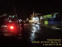 Unit Samapta Polsek Sukasari Tingkatkan Patroli Malam Hari Guna Mencegah Gangguan Kamtibmas
