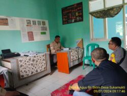 untuk mempererat hubungan dengan aparatur desa, Bhabinkamtibmas Desa Tanjungwangi Polsek Tanjungmedar laksanakan sambang/silatrahmi kamtibmas