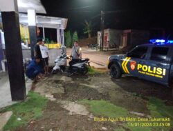 Antisipasi gangguan kamtibmas, Piket Polsek Tanjungmedar Polres Sumedang Polda Jabar melaksanakan Patroli Blue light