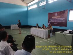 Bhabinkamtibmas Desa Cikaramas Kecamatan Tanjungmedar mengahadiri Kegiatan Bimbingan Teknis Penyelenggara Pemungutan Suara (KPPS) 