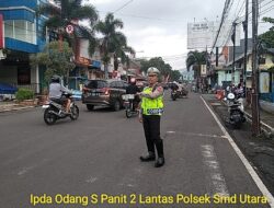 Kegiatan Turjawali Lantas Polsek Sumedang Utara