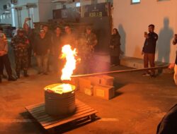 Waka Polres Majalengka Hadiri Kegiatan Pemusnahan Surat Suara yang Rusak dan Berlebih di Halaman Kantor KPU Majalengka