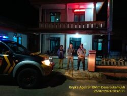Antisipasi gangguan kamtibmas, Piket Polsek Tanjungmedar Polres Sumedang Polda Jabar melaksanakan Patroli Blue light