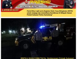JAGA SITUASI KAMTIBMAS, ANGGOTA POLSEK SUKASARI RUTIN LAKSANAKAN PATROLI KRYD BLUE LIGHT / MALAM HARI DI WILAYAH KECAMATAN SUKASARI KABUPATEN SUMEDANG