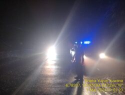 Antisipasi gangguan kamtibmas, Piket Polsek Tanjungmedar Polres Sumedang Polda Jabar melaksanakan Patroli Blue light