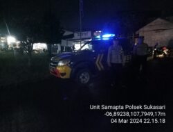 Cegah Gangguan Kamtibmas Polsek Sukasari Terus Lakukan Patroli Malam