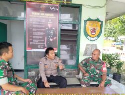 Sinergitas TNI – Polri, Panit Binmas Polsek Tomo Silaturahmi Sambangi Koramil 1009/Tomo