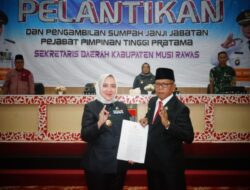 Bupati Musi Rawas Melantik Ali Sadikin Sebagai Sekda Musi Rawas