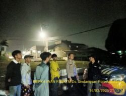 Polsek Sukasari Lakukan Patroli Malam ke Tempat Rawan Gangguan Kamtibmas