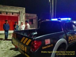 Antisipasi gangguan kamtibmas, Kapolsek Tanjungmedar Iptu Hajid Abdulah, SH bersama anggota Piket Polsek Tanjungmedar melaksanakan Patroli Blue light