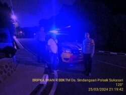 ANGGOTA POLSEK SUKASARI MELAKSANAKAN PATROLI MALAM HARI KE TEMPAT – TEMPAT RAWAN GANGGUAN KAMTIBMAS DI WILAYAH KECAMATAN SUKASARI
