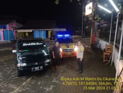 Antisipasi gangguan kamtibmas, Piket Polsek Tanjungmedar Polres Sumedang Polda Jabar melaksanakan Patroli Blue light