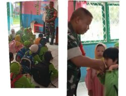 Peduli Pendidikan Anak Sejak Dini Sertu  Alamin Anhar Babinsa Lakukan Komsos Dengan Siswa-Siswi dan Guru TK