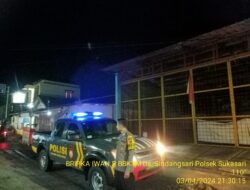 ANGGOTA POLSEK SUKASARI MELAKSANAKAN PATROLI MALAM HARI KE TEMPAT – TEMPAT RAWAN GANGGUAN KAMTIBMAS DI WILAYAH KECAMATAN SUKASARI