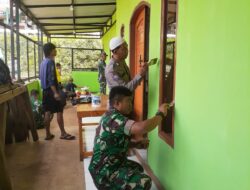 Jelang lebaran, Cat Baru untuk Masjid dari Babinsa Koramil 1004/Tanjungsari