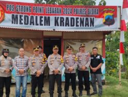 Kapolres Blora Cek Pos Strong Point Lebaran 2024 di Kecamatan Randublatung dan Kradenan.