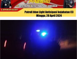 Anggota Unit Samapta Polsek Sukasari Rutin Laksanakan Patroli KRYD Blue Light / Malam hari di Wilayah Kecamatan Sukasari Kabupaten Sumedang