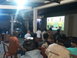 Kegiatan Nobar(Nonton Bareng) Pertandingan Semi Fnal Indonesia VS Uzbekistan U23 di Mapolsek Sumedang Utara Polres Sumedang.