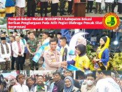 Pemkab Bekasi Melalui DISBUDPORA Kabupaten Bekasi Berikan Penghargaan pada Atlit Pegiat Olah Raga Pencak Silat Berprestasi